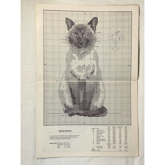 Vtg Cross Stitch Patterns Leisure Arts Charted Siamese Cat Mouse Craft Hobby - Picture 5 of 8